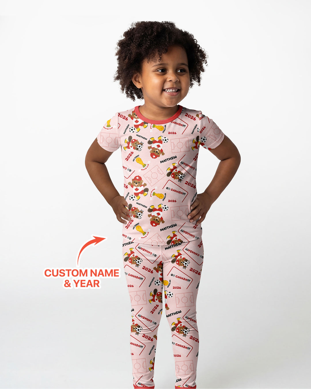 Conjunto de pijama de dos piezas de bambú de manga corta, plantilla personalizada