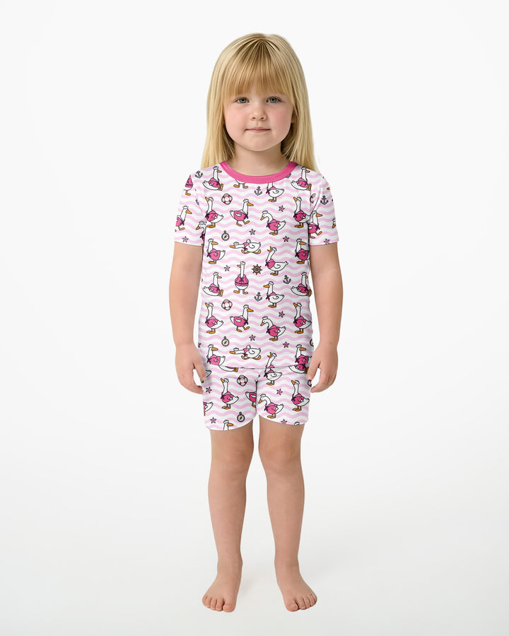 Silly Goose Sailor Bamboo Two Piece Short Sleeve Shorts Pajama Set