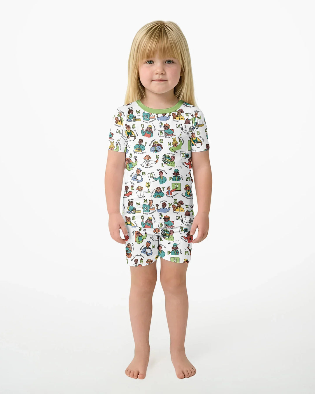 Conjunto de Pijama de Dos Piezas de Bambú con Mangas Cortas y Pantalones Cortos