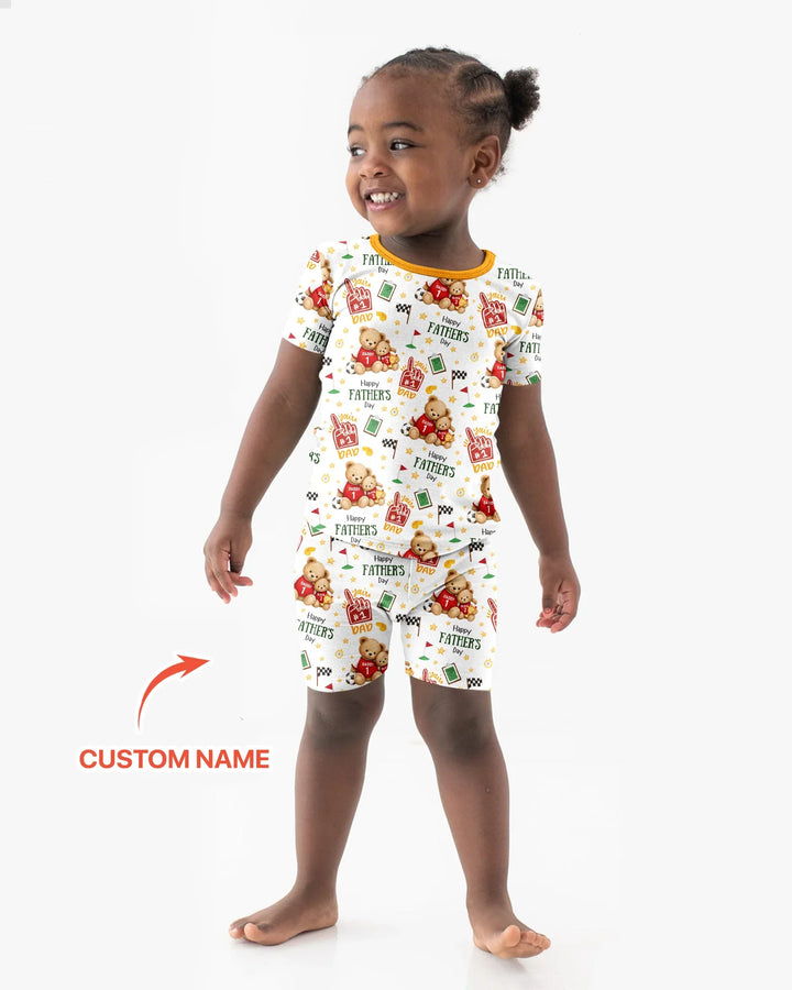 You're #1 Dad Daddy & Me Matching Bamboo Two Piece Short Sleeve Shorts Pajama Set