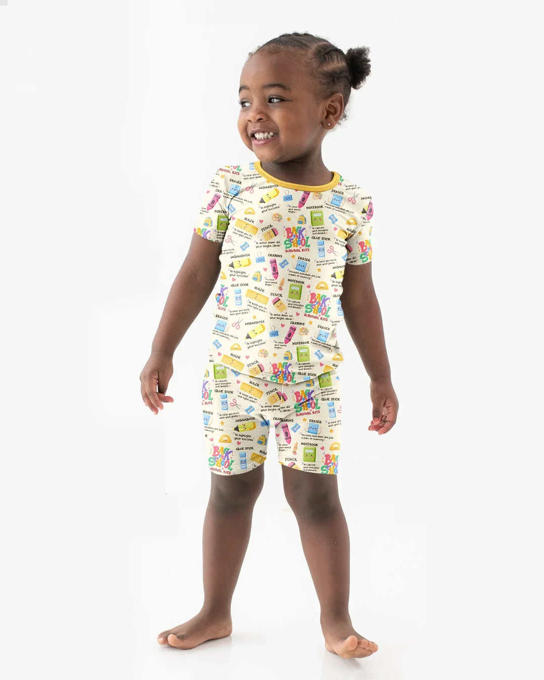 Back To School Survival Kit Bamboo Two Piece Short Sleeve Shorts Pajama Set