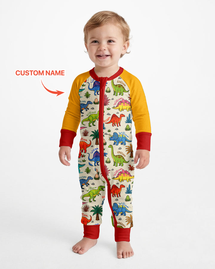 Dino Field Guide Custom Name Bamboo Convertible Zippy