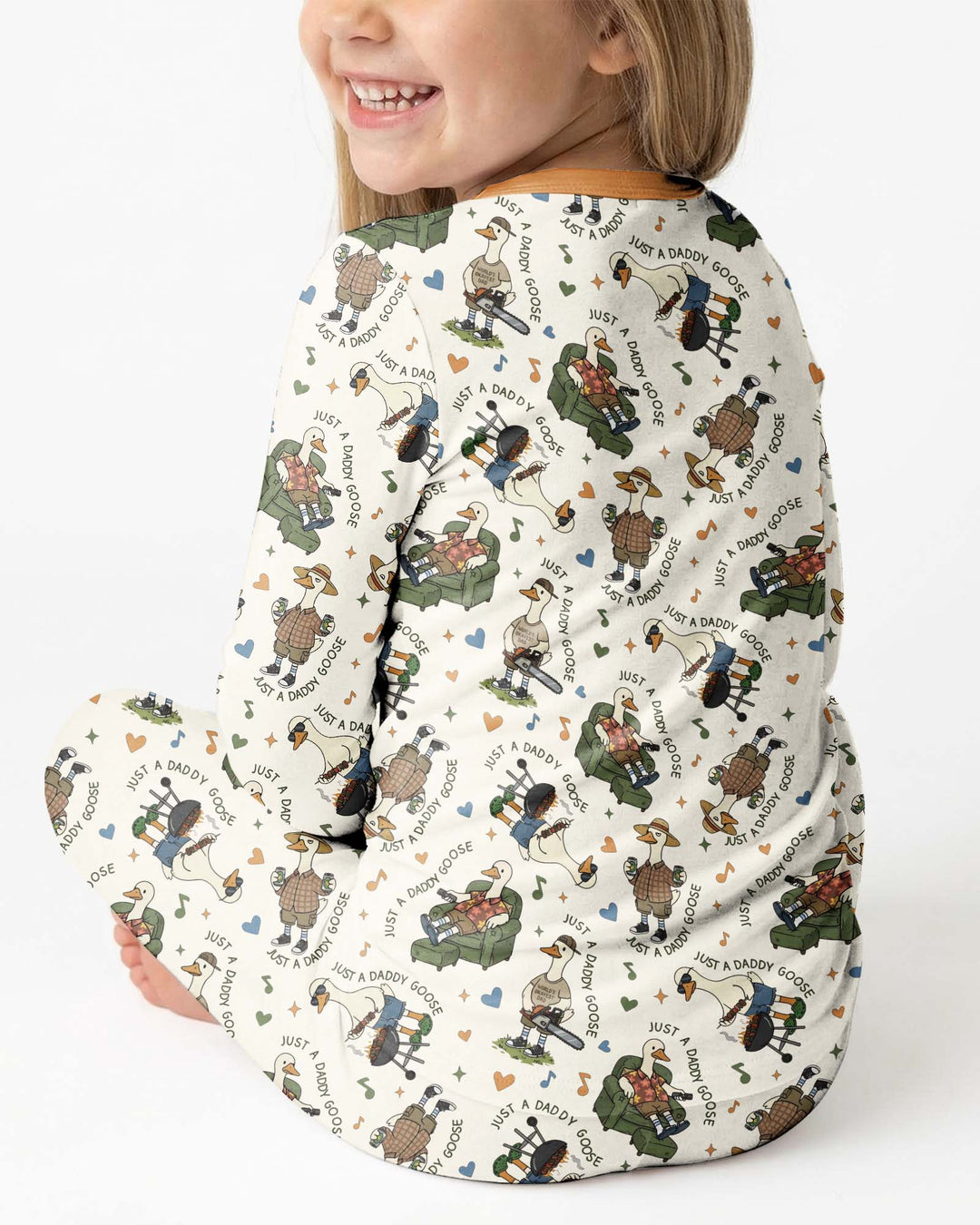 Just A Daddy Goose Family Matching Bamboo Two Piece Long Sleeve Pajama Set