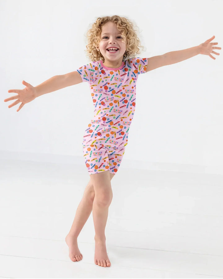 Teacher You Are Special Bamboo Two Piece Short Sleeve Shorts Pajama Set