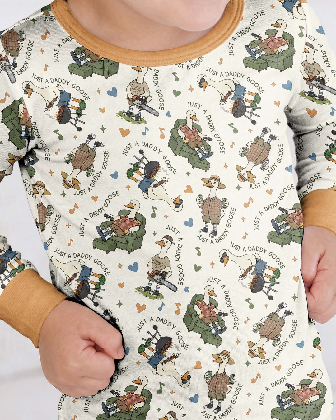 Just A Daddy Goose Family Matching Bamboo Two Piece Long Sleeve Pajama Set