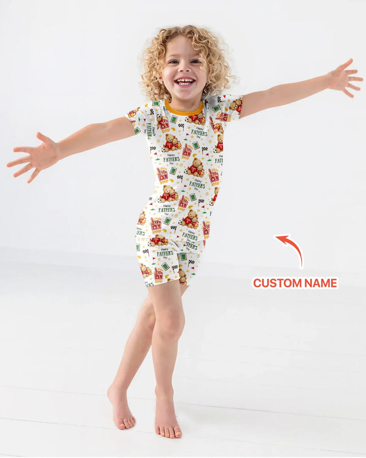 You're #1 Dad Daddy & Me Matching Bamboo Two Piece Short Sleeve Shorts Pajama Set