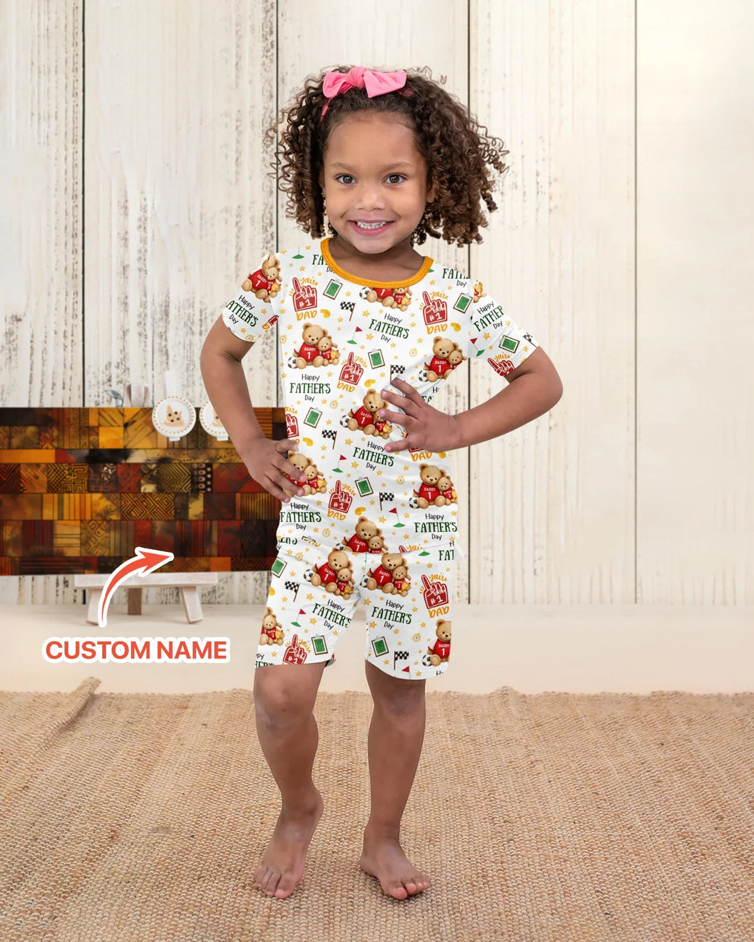 You're #1 Dad Daddy & Me Matching Bamboo Two Piece Short Sleeve Shorts Pajama Set