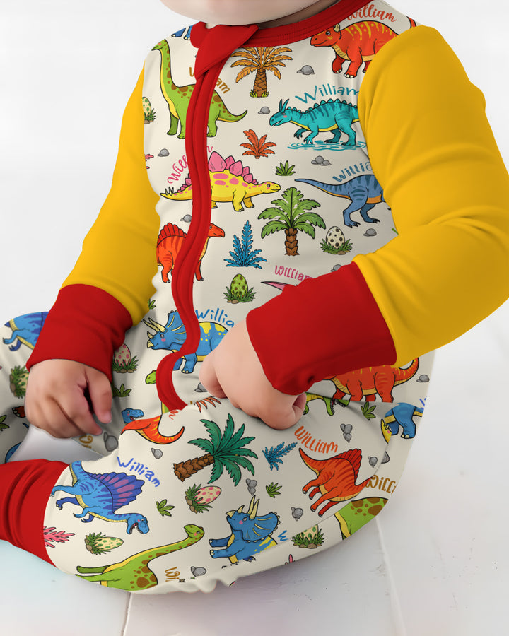 Dino Field Guide Custom Name Bamboo Convertible Zippy