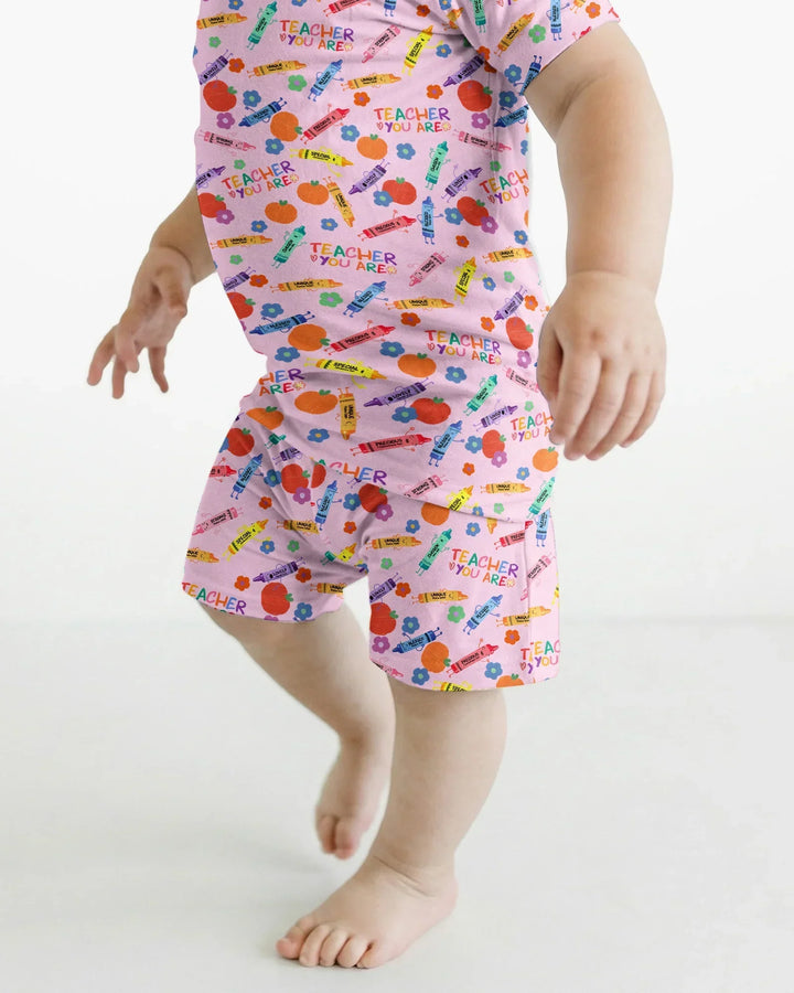 Teacher You Are Special Bamboo Two Piece Short Sleeve Shorts Pajama Set