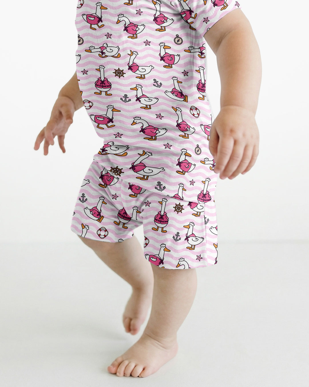 Silly Goose Sailor Bamboo Two Piece Short Sleeve Shorts Pajama Set
