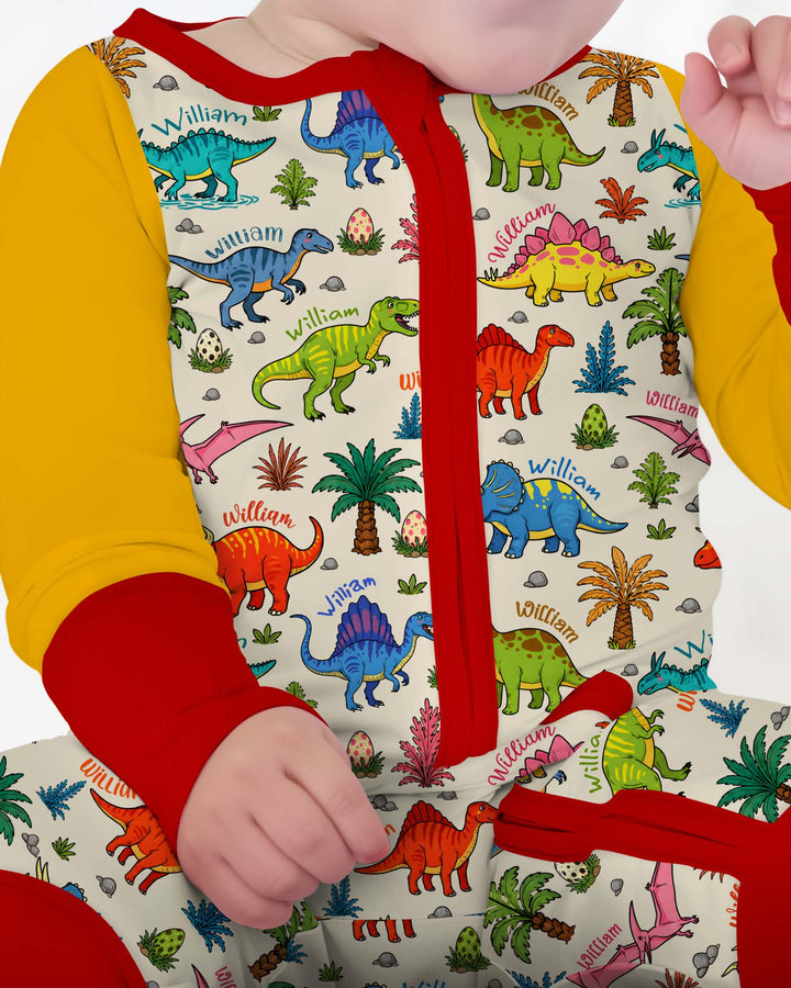 Dino Field Guide Custom Name Bamboo Convertible Zippy