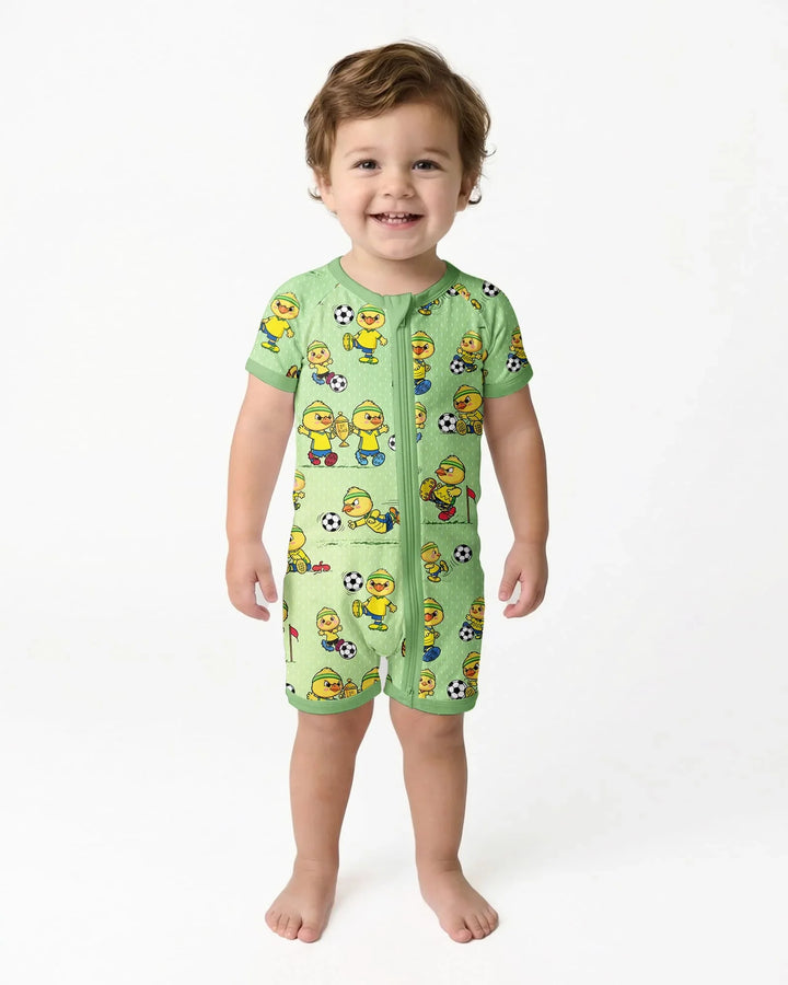 Brasil Soccer Fan Family Matching Bamboo Shorty Zippy