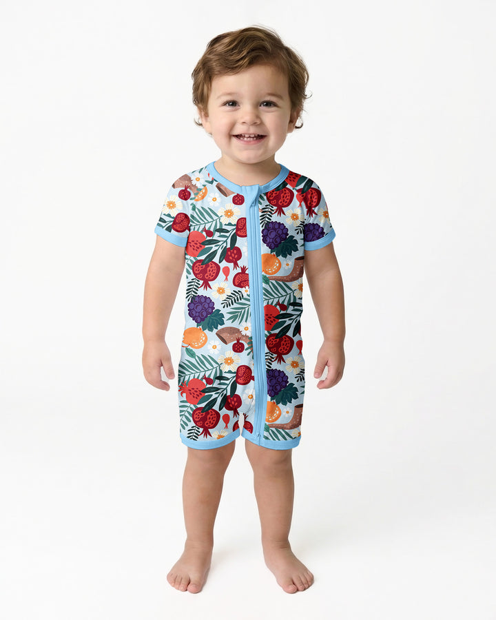 Pomegranate Blessings Night Family Matching Bamboo Shorty Zippy