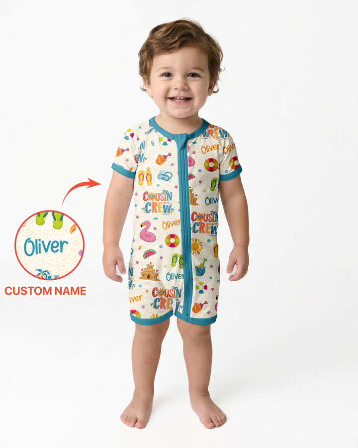 Custom Name Summer 2026 Cousin Crew Bamboo Shorty Zippy