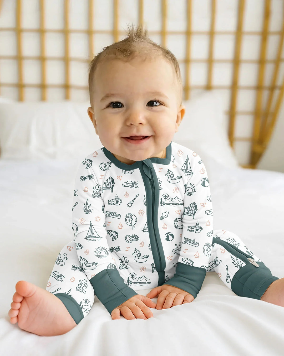 Gerippte Babykleidung mit individuellem Foto - Weich &amp; Skizzenhaft