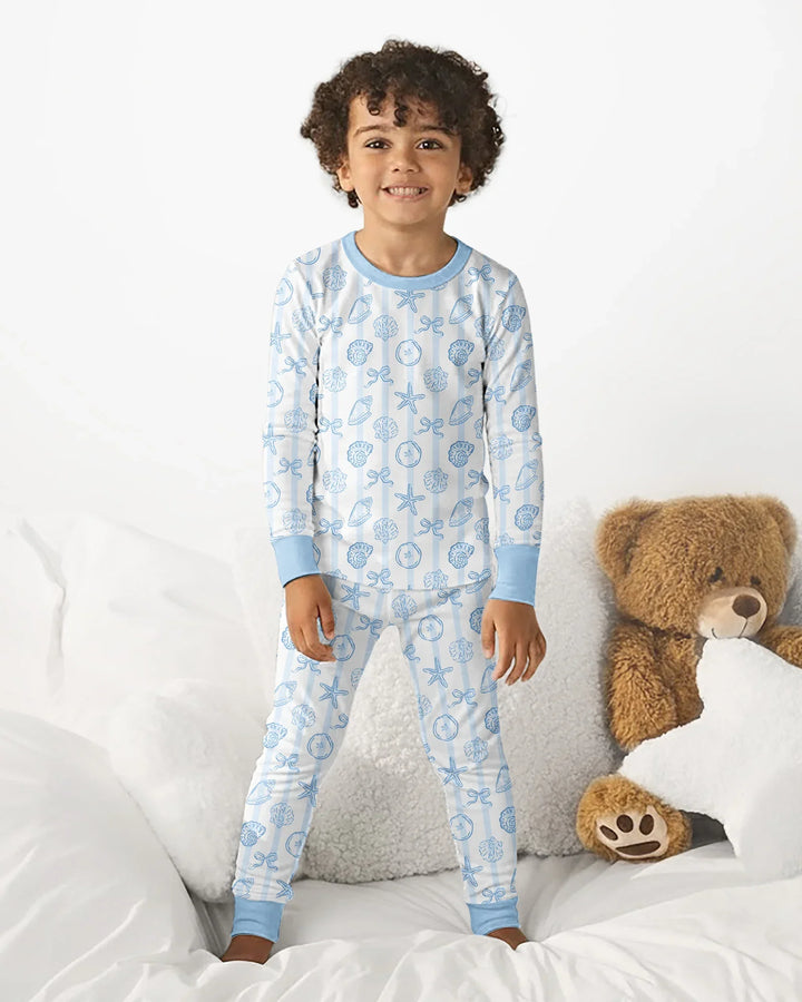 Conjunto de pijama de dos piezas de bambú con mangas largas, plantilla PERSONALIZADA