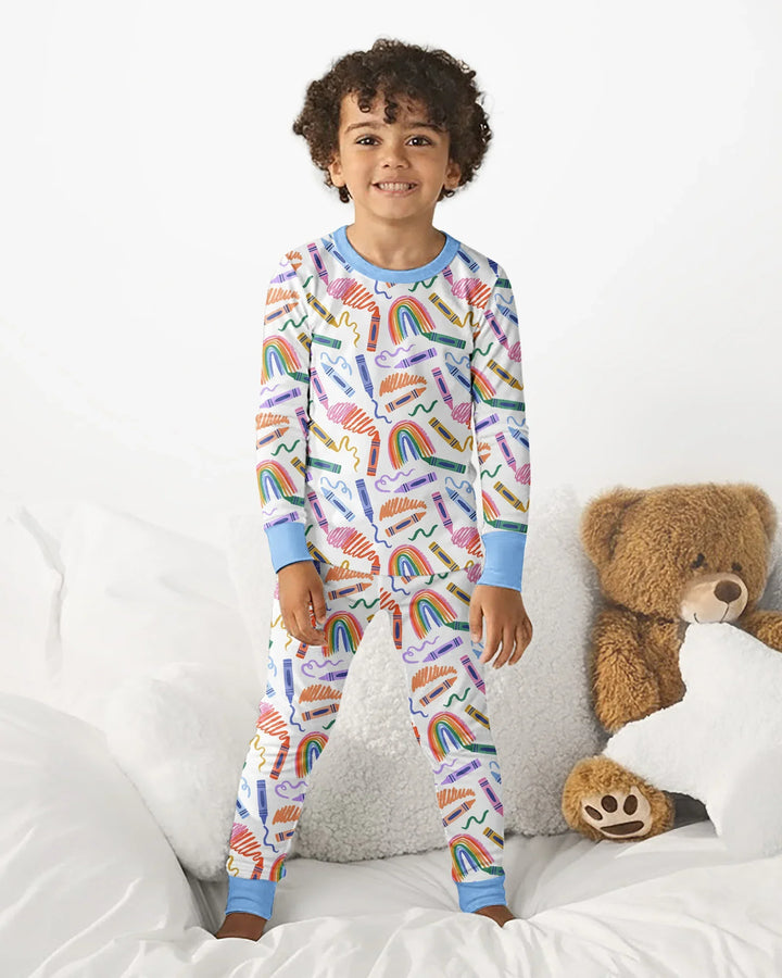 Crayon Chaos Bamboo Two Piece Long Sleeve Pajama Set
