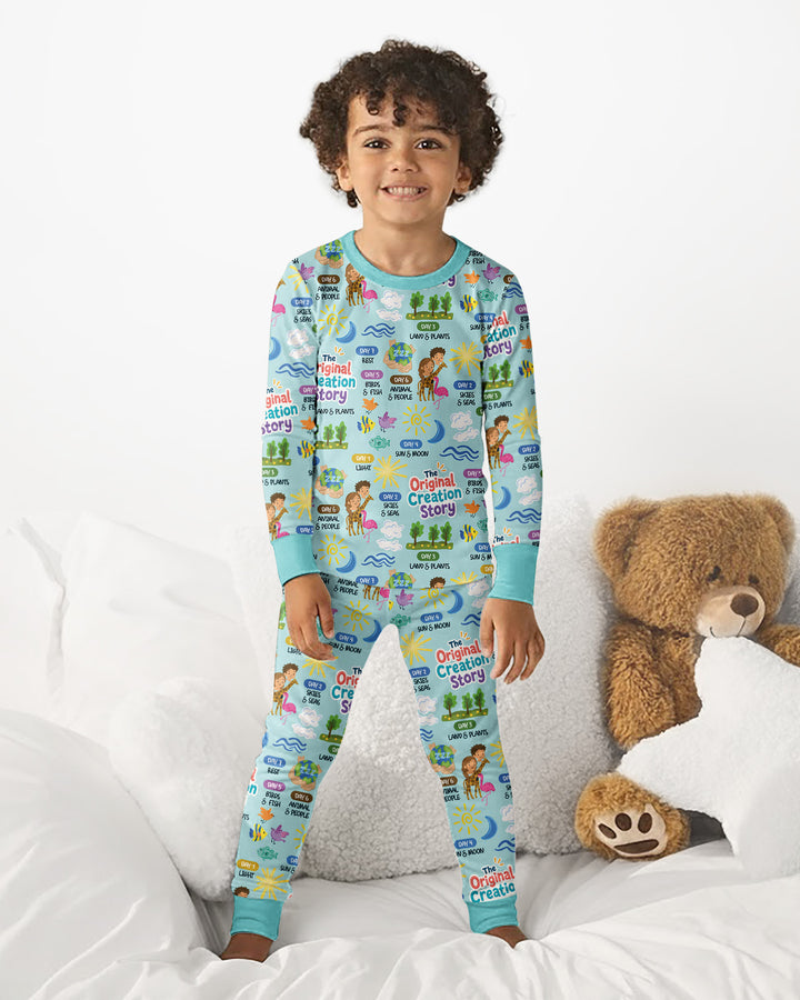 The Seven Days Of Creation Story Bamboo Two Piece Long Sleeve Pajama Set