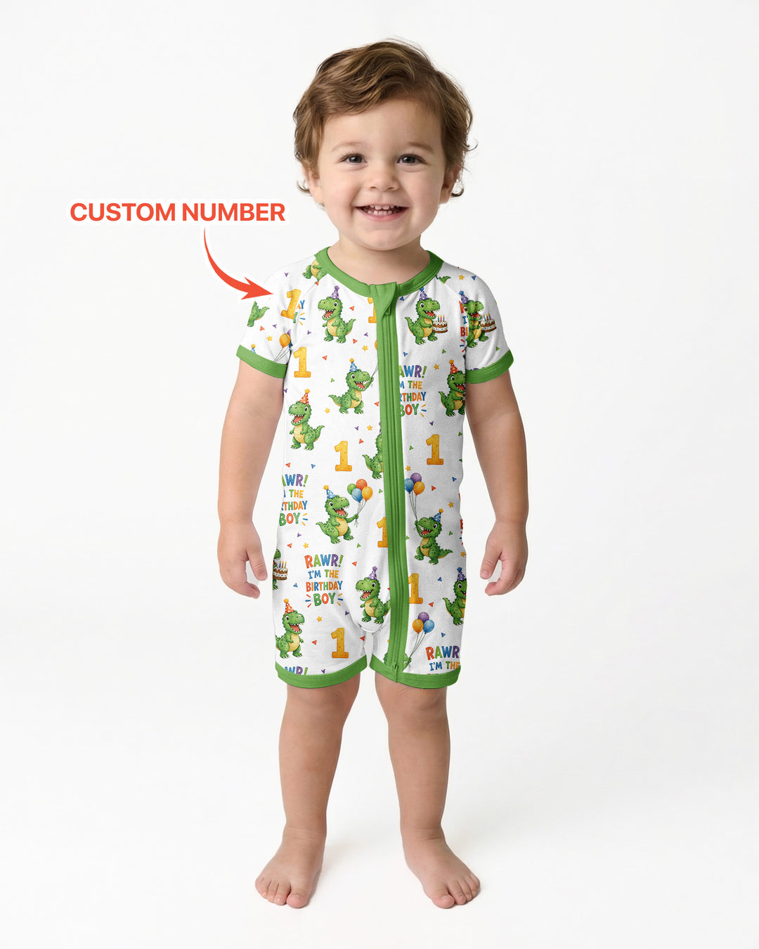 Plantilla PERSONALIZADA de Bambú Pijama Corto con Cremallera
