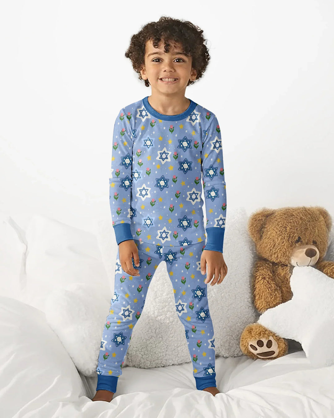 Zweiteiliges Langarm-Pyjama-Set mit Sommerfrüchten