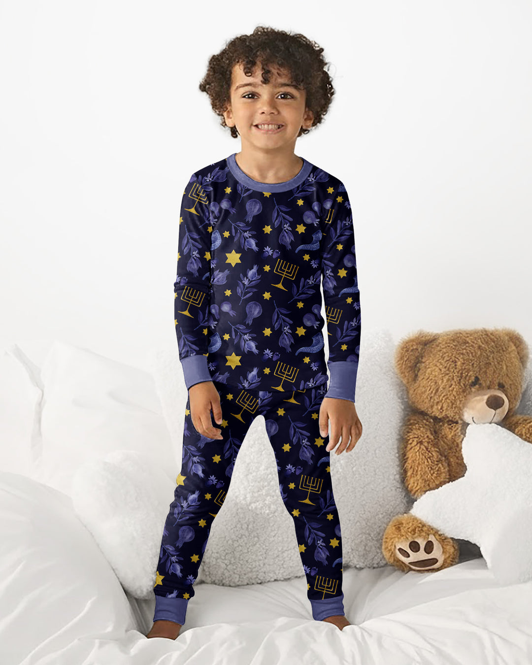 Rosh Hashanah Night Family Matching Bamboo Two Piece Long Sleeve Pajama Set