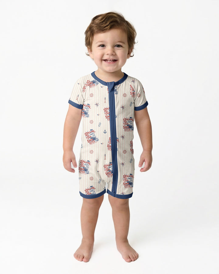 Spilling The Tea Since 1773 Family Matching Bamboo Shorty Zippy