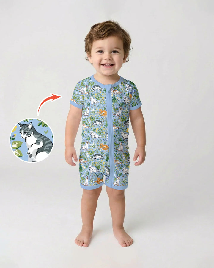 Kitten Garden Family Matching Bamboo Shorty Zippy