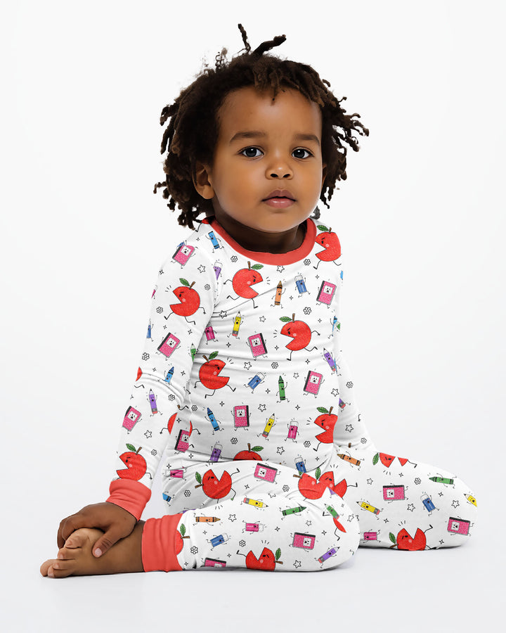 Zweiteiliges Langarm-Pyjama-Set mit Sommerfrüchten