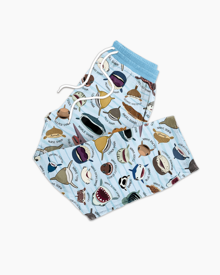Shark Faces Bamboo Men's Pajama Set