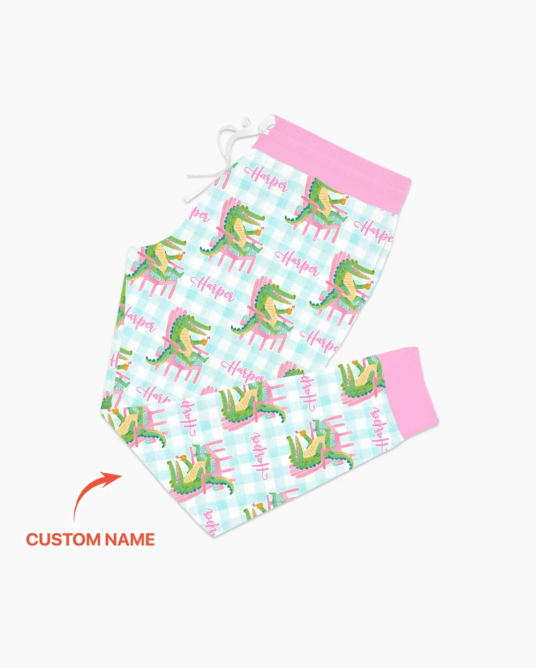 Custom Name Preppy Later Gator Bamboo Women Pajama Set