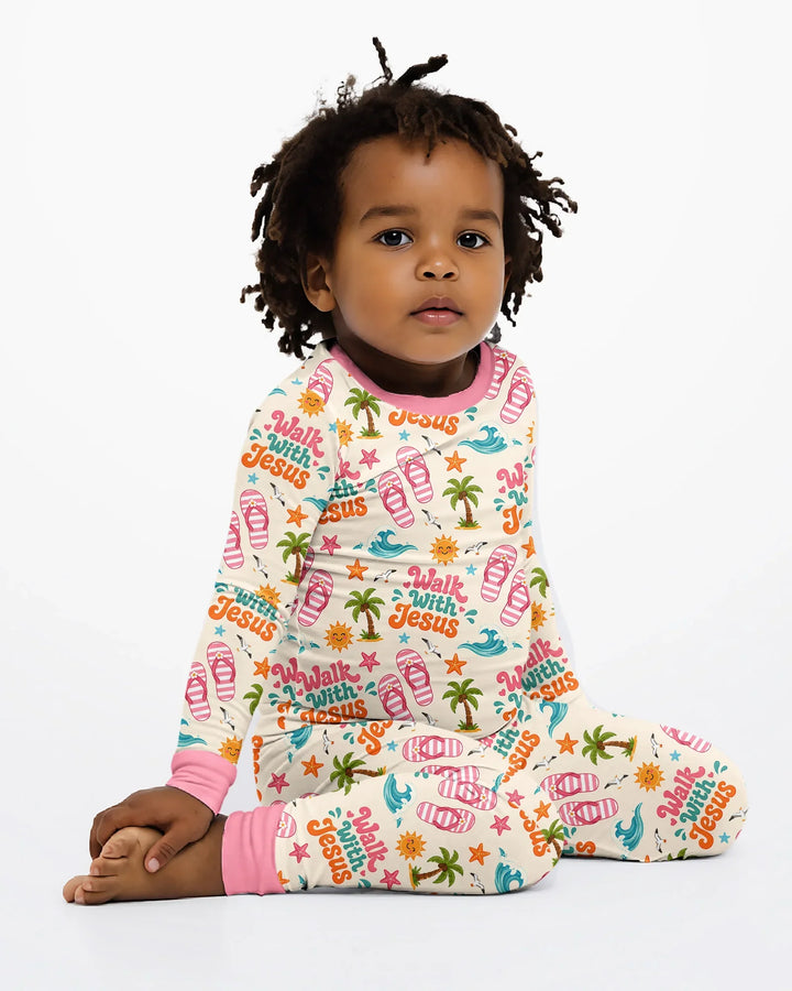 Conjunto de pijama de dos piezas de manga larga de bambú con estampados islámicos