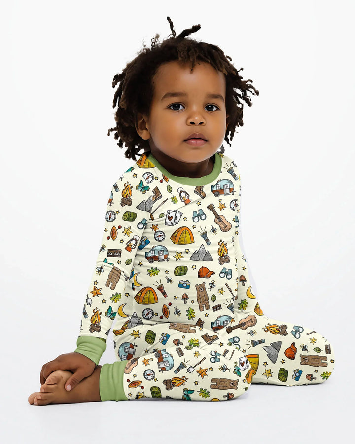Love Camping Matching Family Bamboo Two Piece Long Sleeve Pajama Set