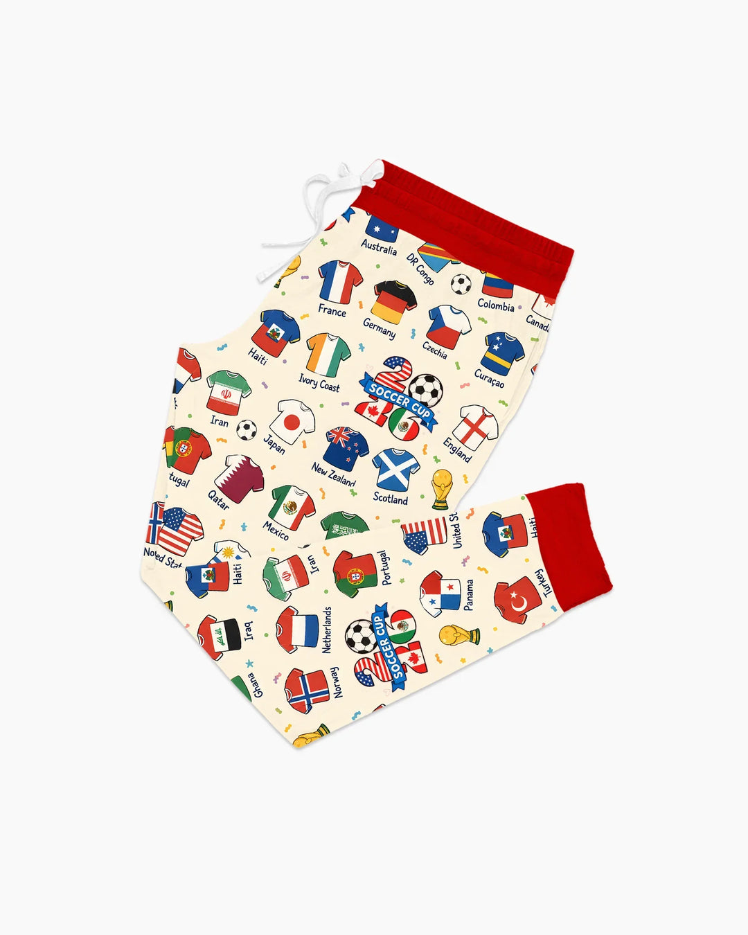 2026 Soccer World Jersey Flag Bamboo Women Pajama Set