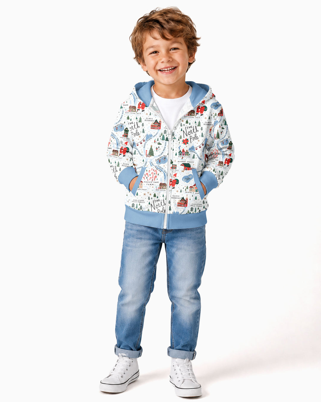 The North Pole Map Bamboo Zip Hoodie