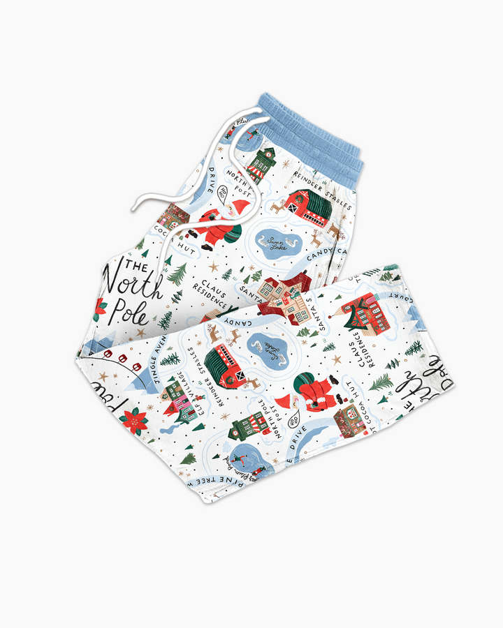 The North Pole Map Bamboo Men's Pajama Set