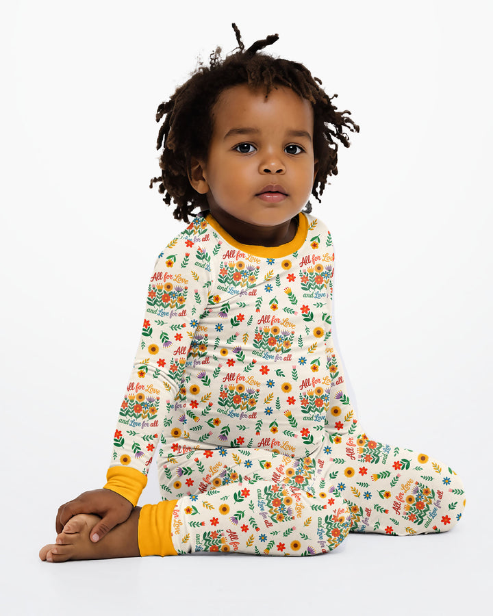 Love For All Family Matching Bamboo Two Piece Long Sleeve Pajama Set