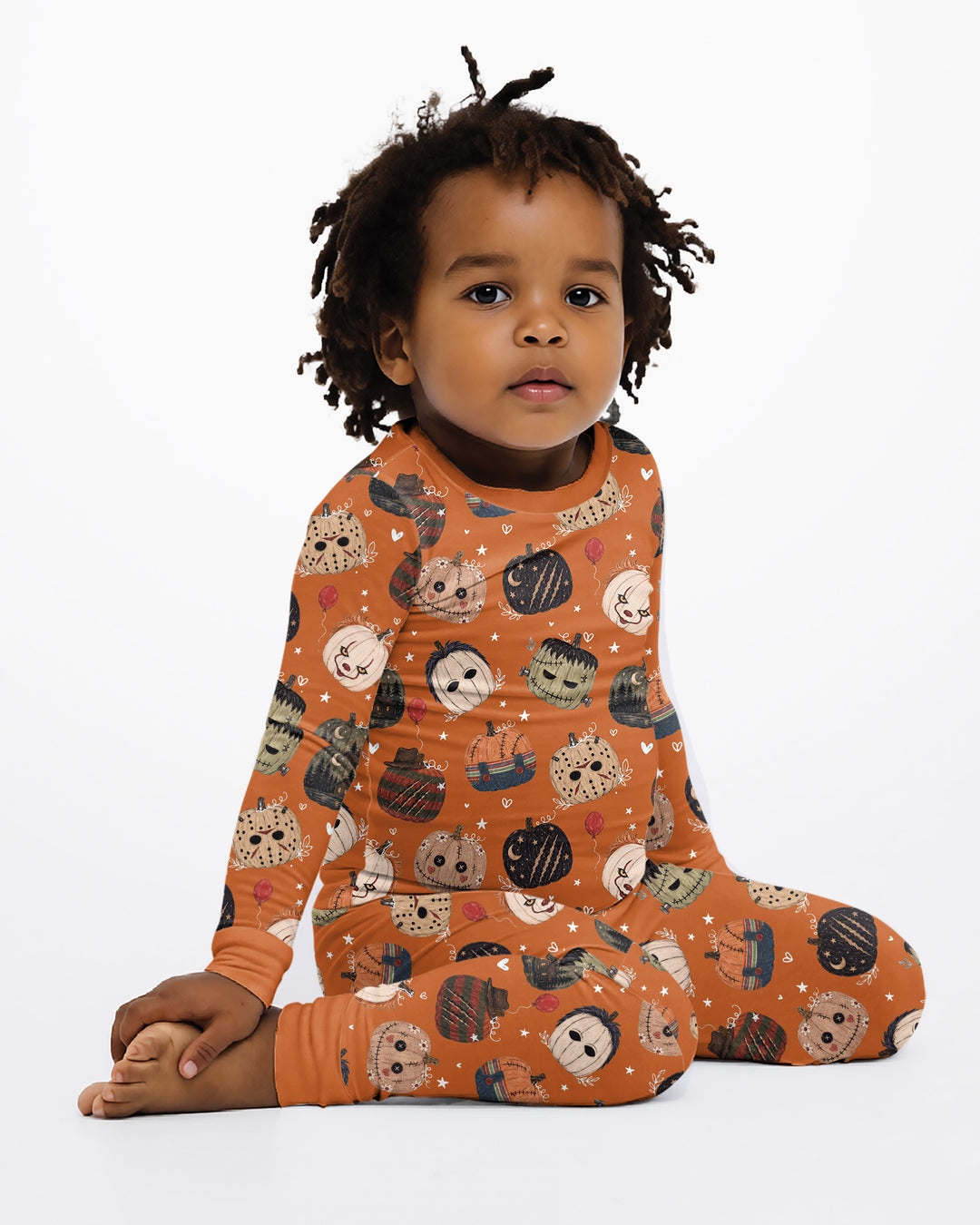 Spooky Slasher Pumpkins Bamboo Two Piece Long Sleeve Pajama Set