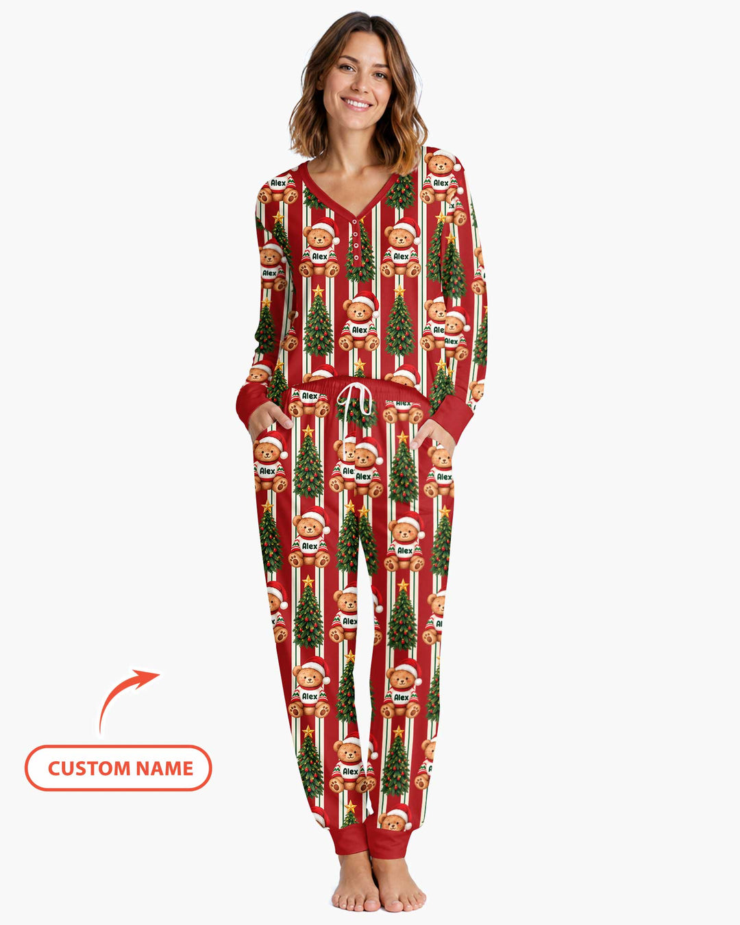 Christmas Bear Bamboo Women Pajama Set