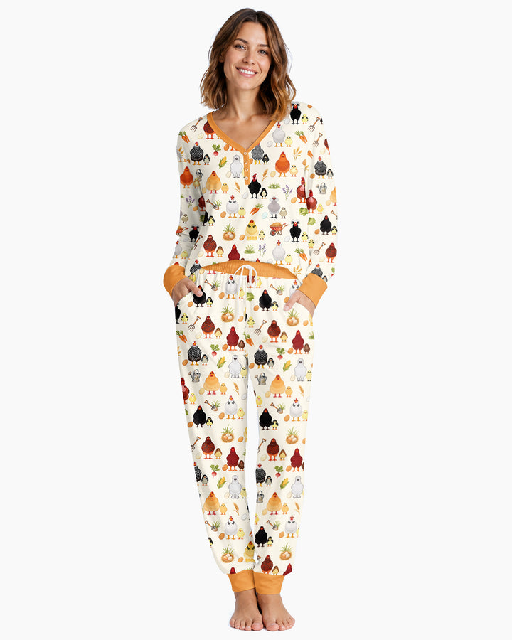 Chicks & Eggs Bamboo Women Pajama Set