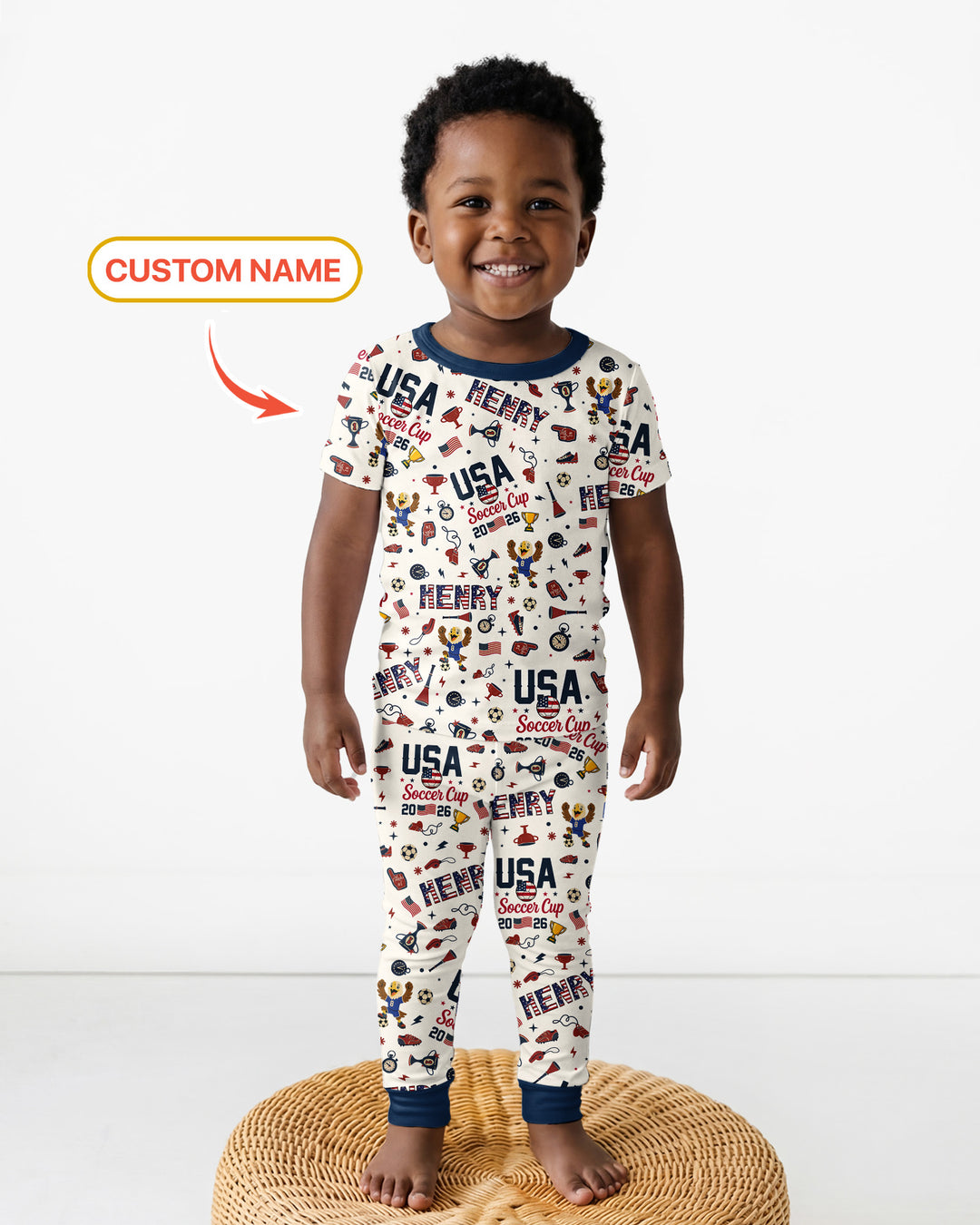 My First Soccer Cup 2026 Bamboo Two Piece Short Sleeve Pajama Set