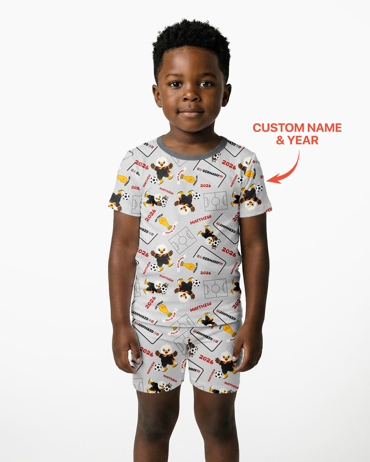Pijama de bambú de dos piezas de manga corta con pantalón corto, plantilla personalizada