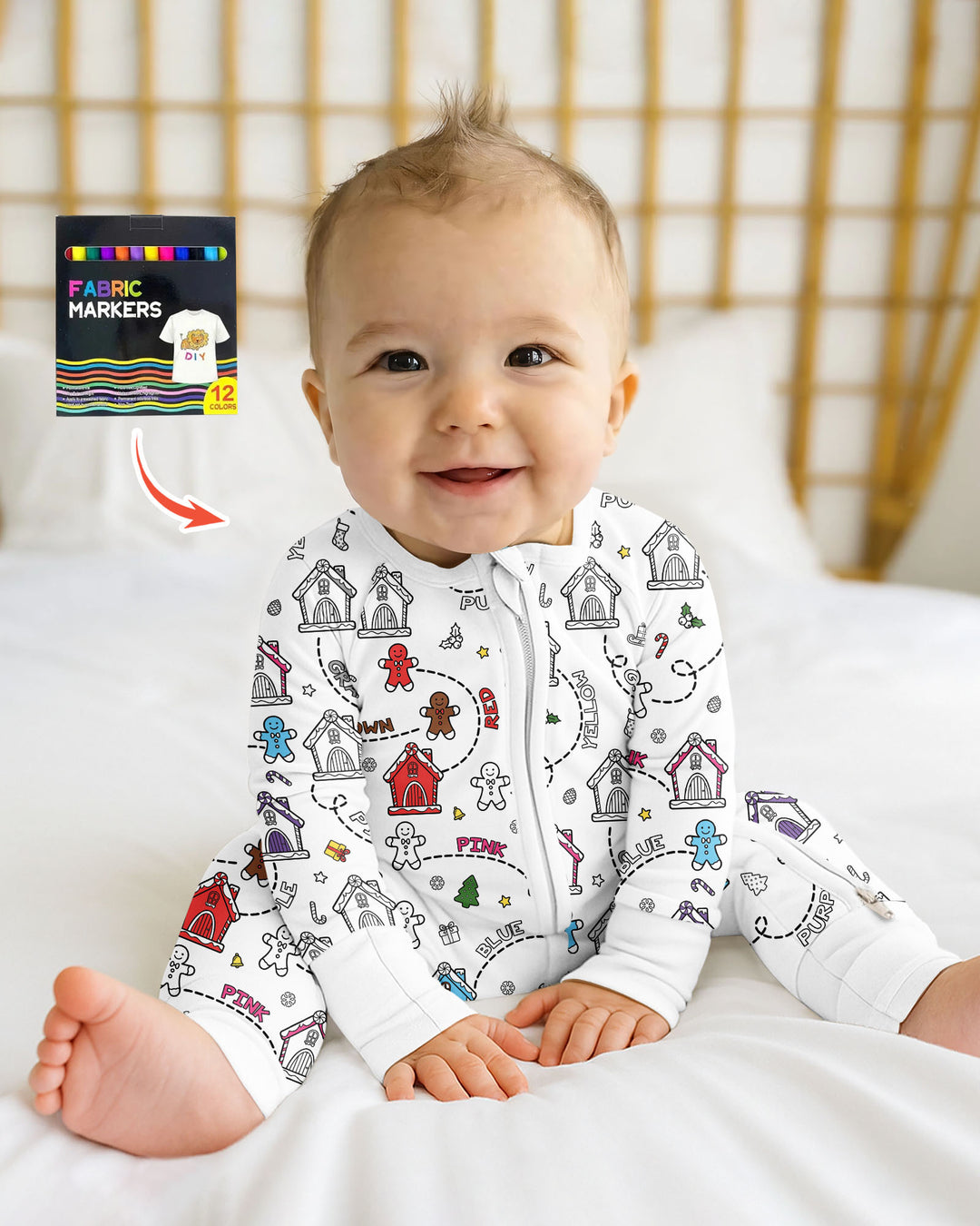 Colorable Matching Color Gingerbread Bamboo Convertible Zippy