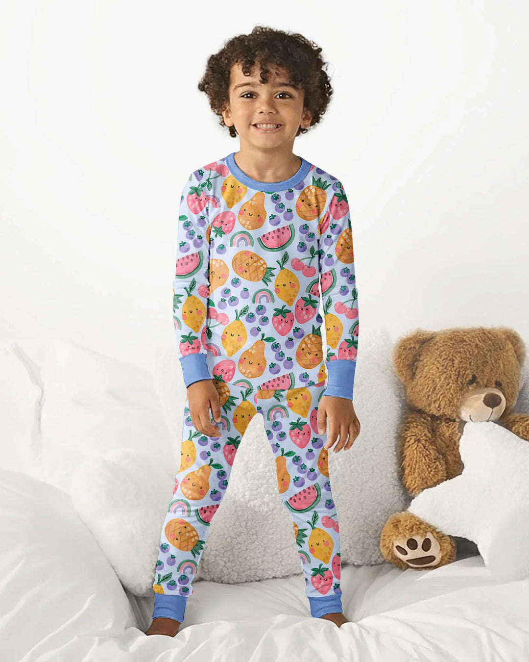 Conjunto de pijama de dos piezas de bambú de manga larga