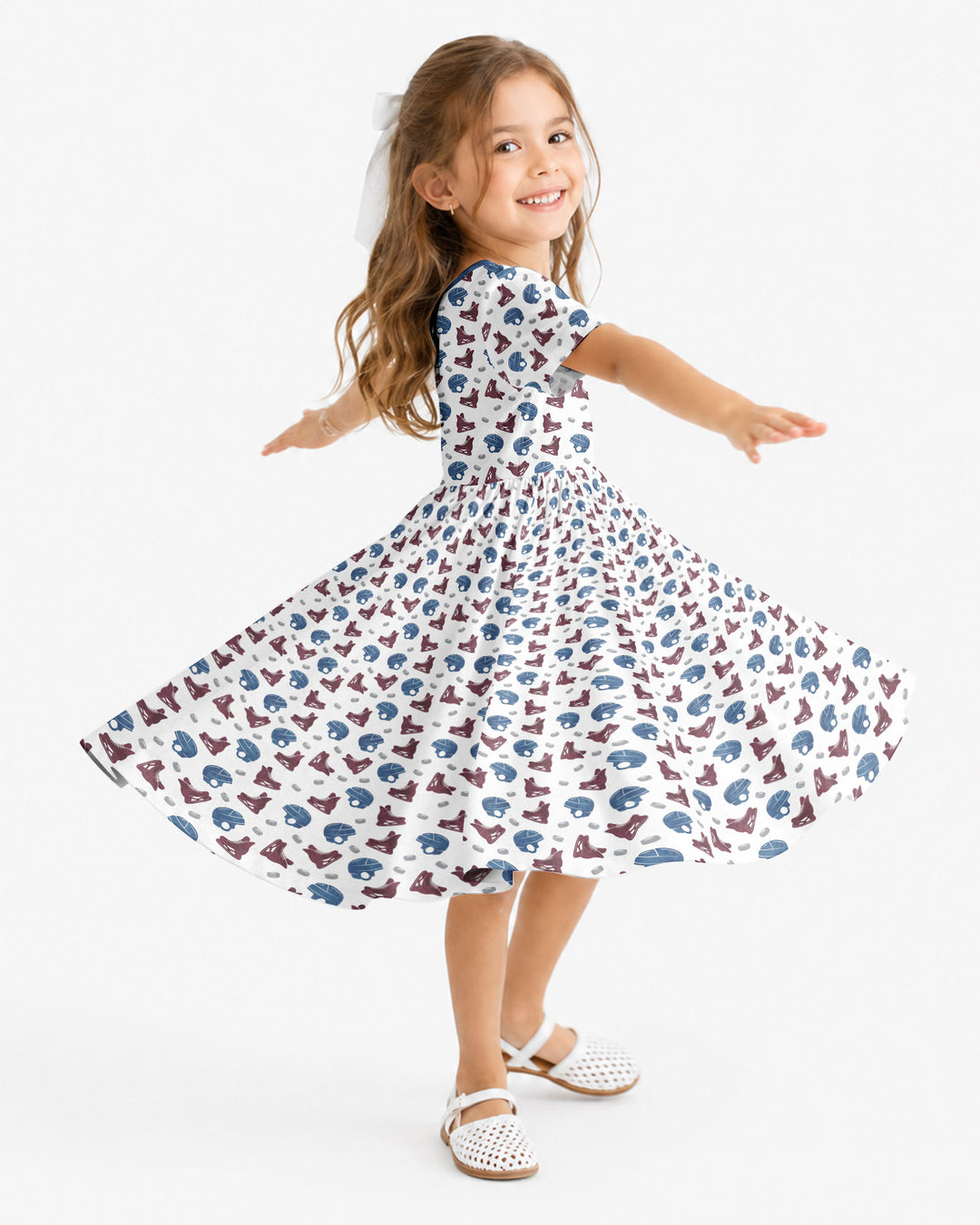 Hockey - Pucks & Gear Bamboo Twirl Dress