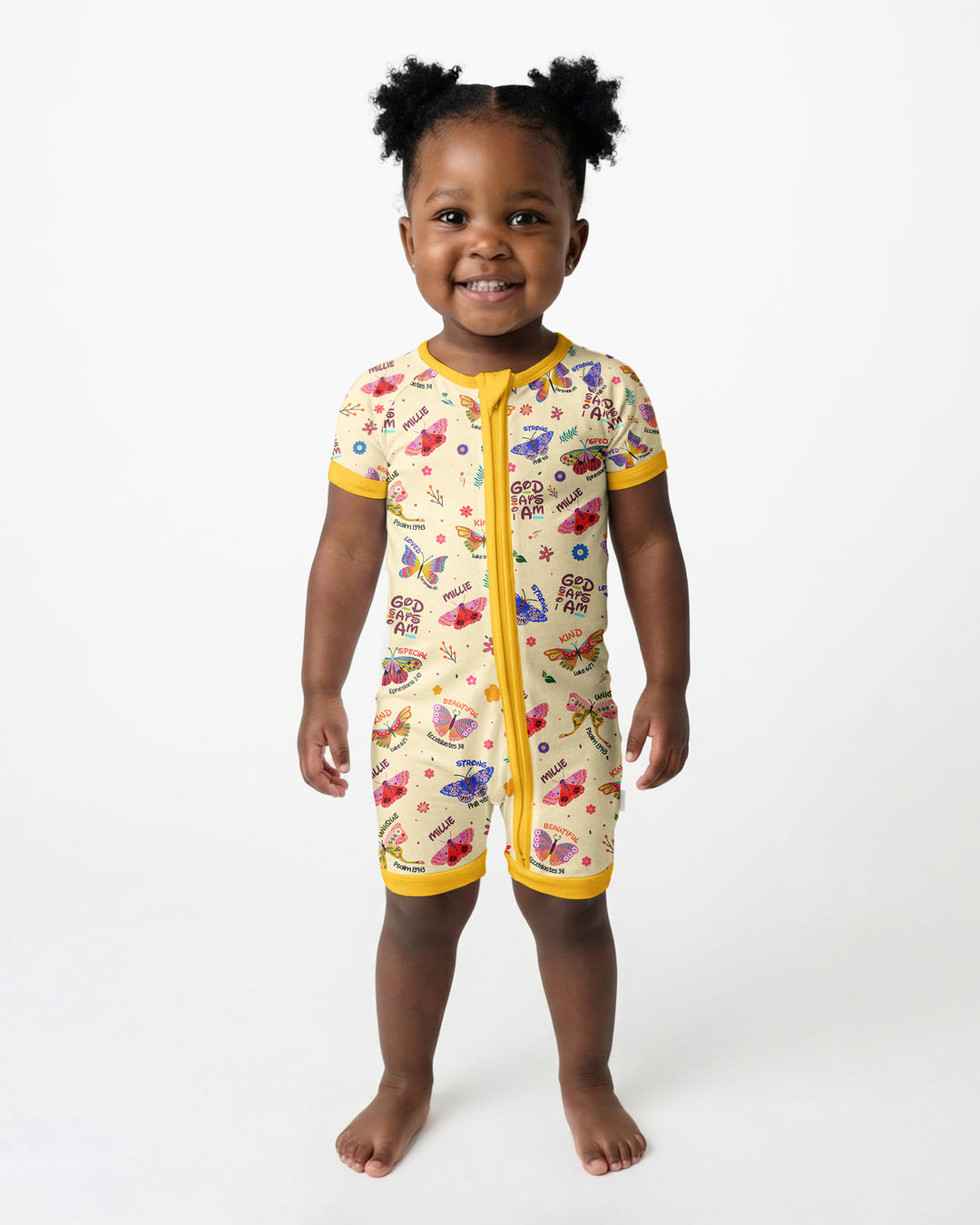 Custom Name God says I am Butterfly Bamboo Shorty Zippy