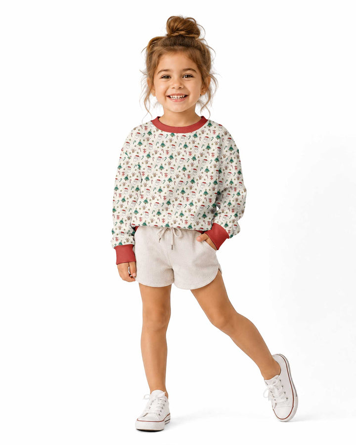 Snowy Santa Bamboo Crewneck Sweatshirt
