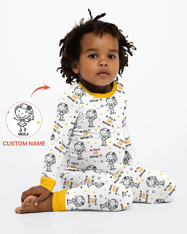 Zweiteiliges Langarm-Pyjama-Set mit Sommerfrüchten