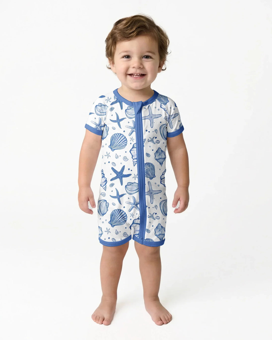 Coastal Charm Family Matching Bamboo Shorty Zippy