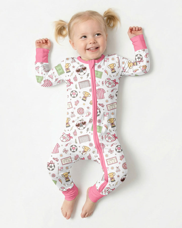Pink Girly Soccer Coquette Bamboo Convertible Zippy