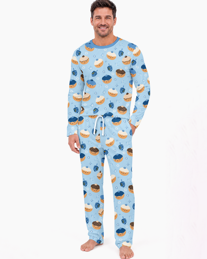 Hanukkah Donut Family Matching Bamboo Men's Pajama Set